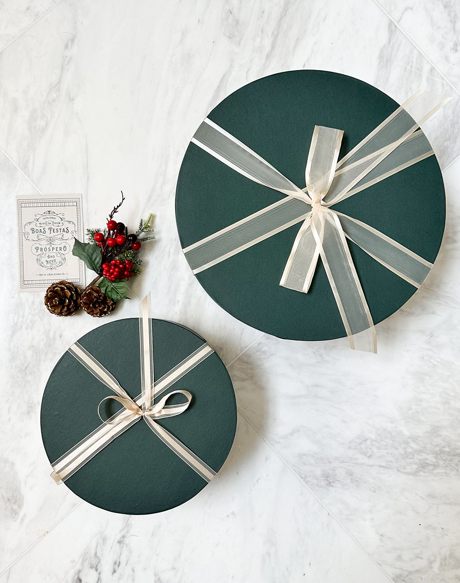 Caixa Redonda Cartonada G Verde