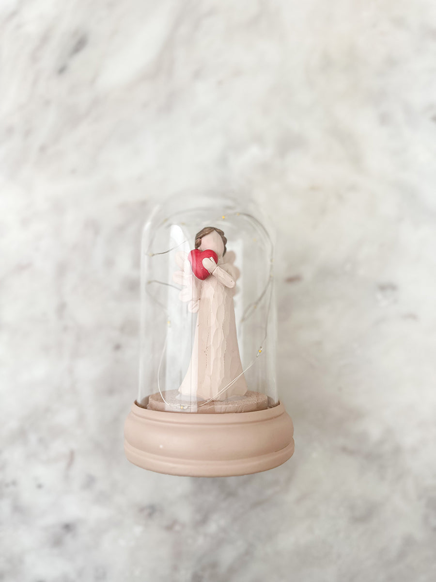 Anjinho com Redoma de Vidro e Luz