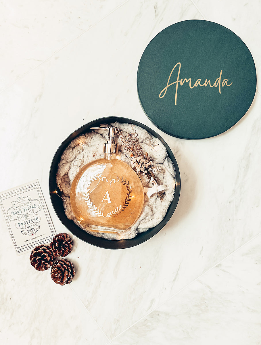 Caixa Redonda Cartonada M Verde