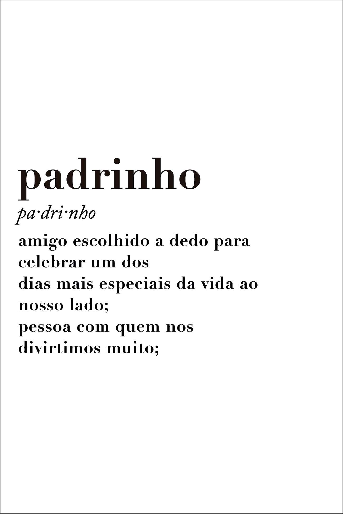 Rótulo - Padrinho (escolher bebida)