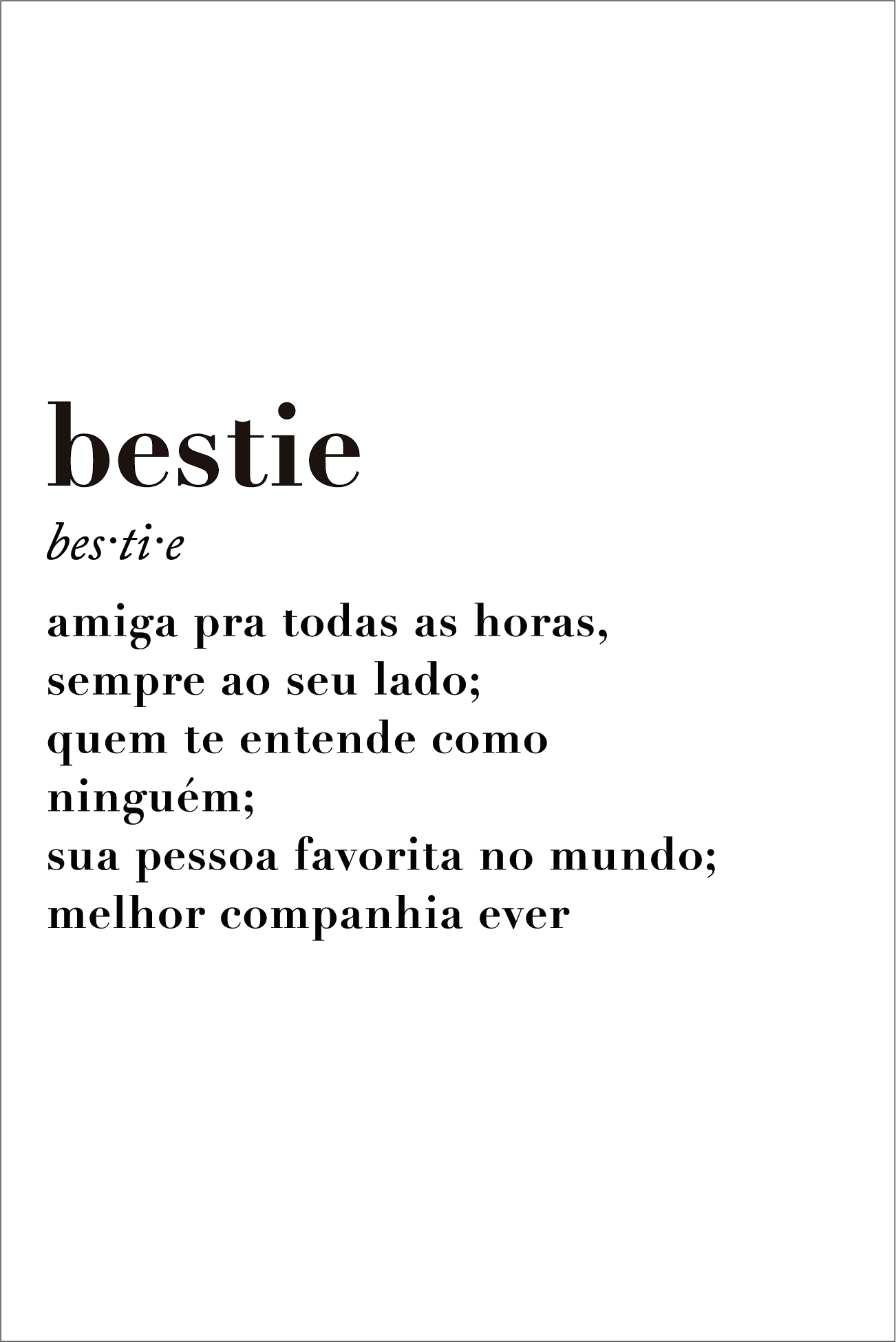 Rótulo - Bestie (escolher bebida)