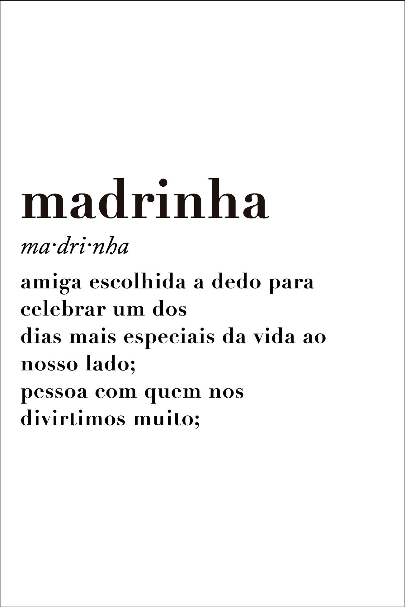 Rótulo - Madrinha (escolher bebida)