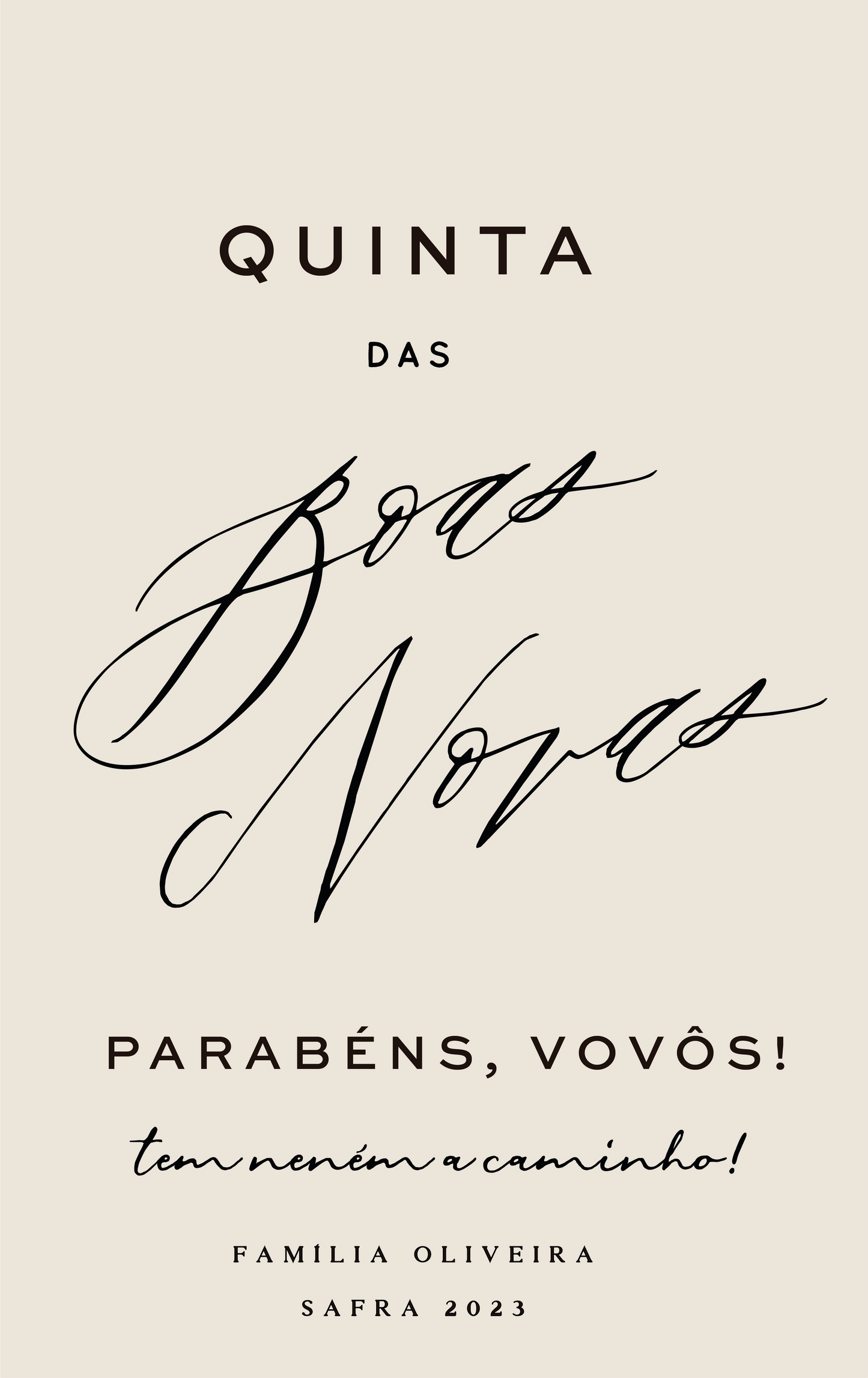 Rótulo - Quinta das Boas Novas Personalizado (escolher bebida)