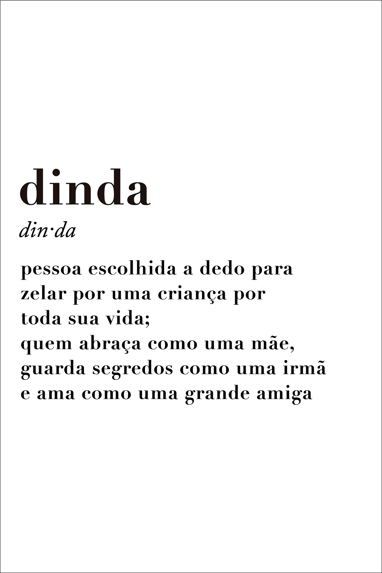 Rótulo - Dinda (escolher bebida)